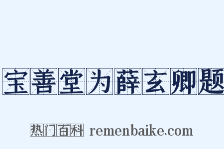 宝善堂为薛玄卿题是什么意思的图片
